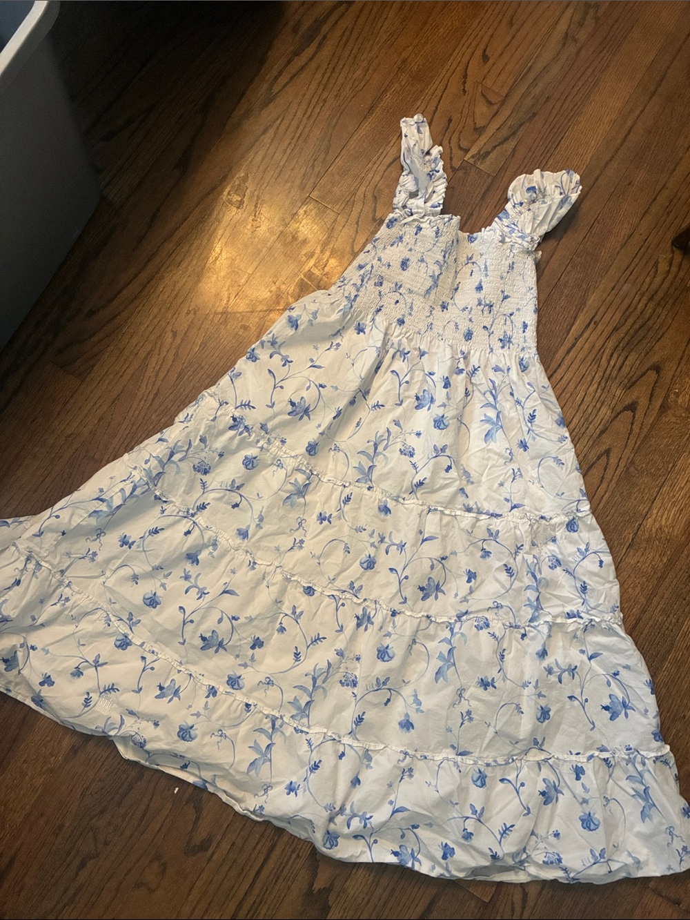 The Ellie Nap Dress in Blue Botanical Size M
